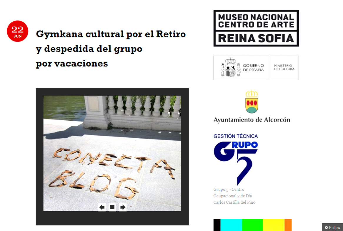 Imagen del Blog realizado por Conect@. Museo Reina Sofía, 2010