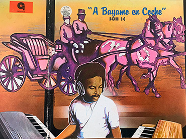 Rolando Córdoba, portada del vinilo A Bayamo en Coche del grupo Son 14, 1979