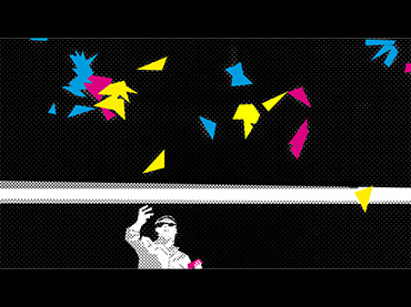 Ilustración digital de la performance Per far vedere l’aria. Campo Urbano (Como, Italia, 1969) de Bruno Munari, Colectivo HUL, 2022