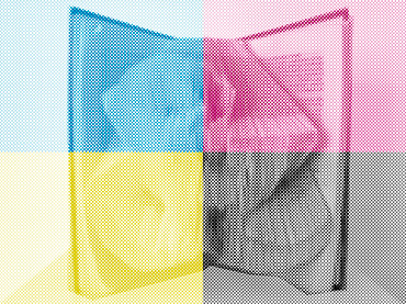 Intervención del colectivo HUL sobre libro plegado de Xandra Morquillas, Collage digital CYMB, 2022