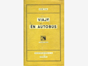 Viaje en autobús de José Pla. Portada de libro, primera edición, 1942