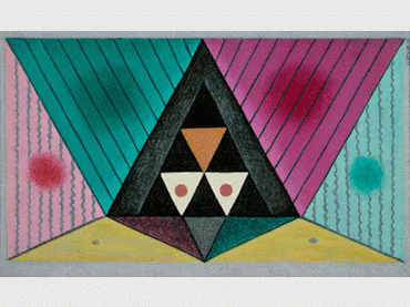 Maruja Mallo. Máscara tres-veinte. Óleo sobre lienzo, 1979 (ca.)  Maruja Mallo. Máscara tres-veinte. Óleo sobre lienzo, 1979 (ca.)