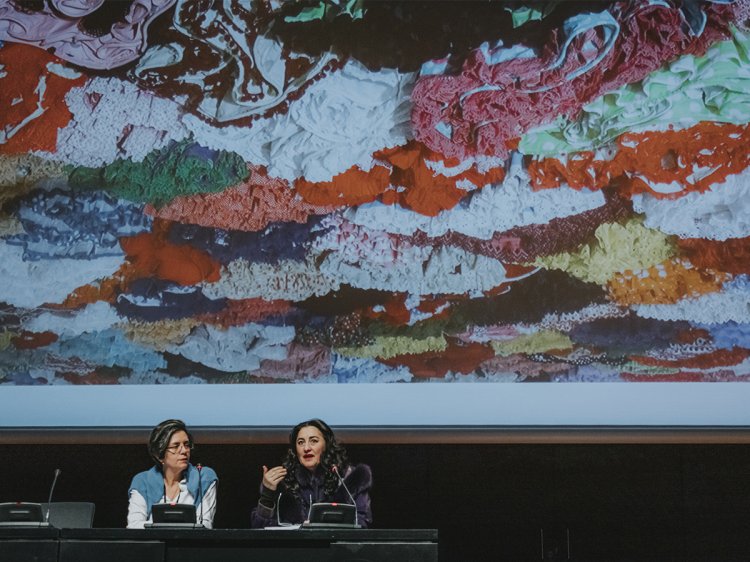 Pilar Albarracín and María Arjonilla at the 21st Contemporary Art Conservation Conference, 2020