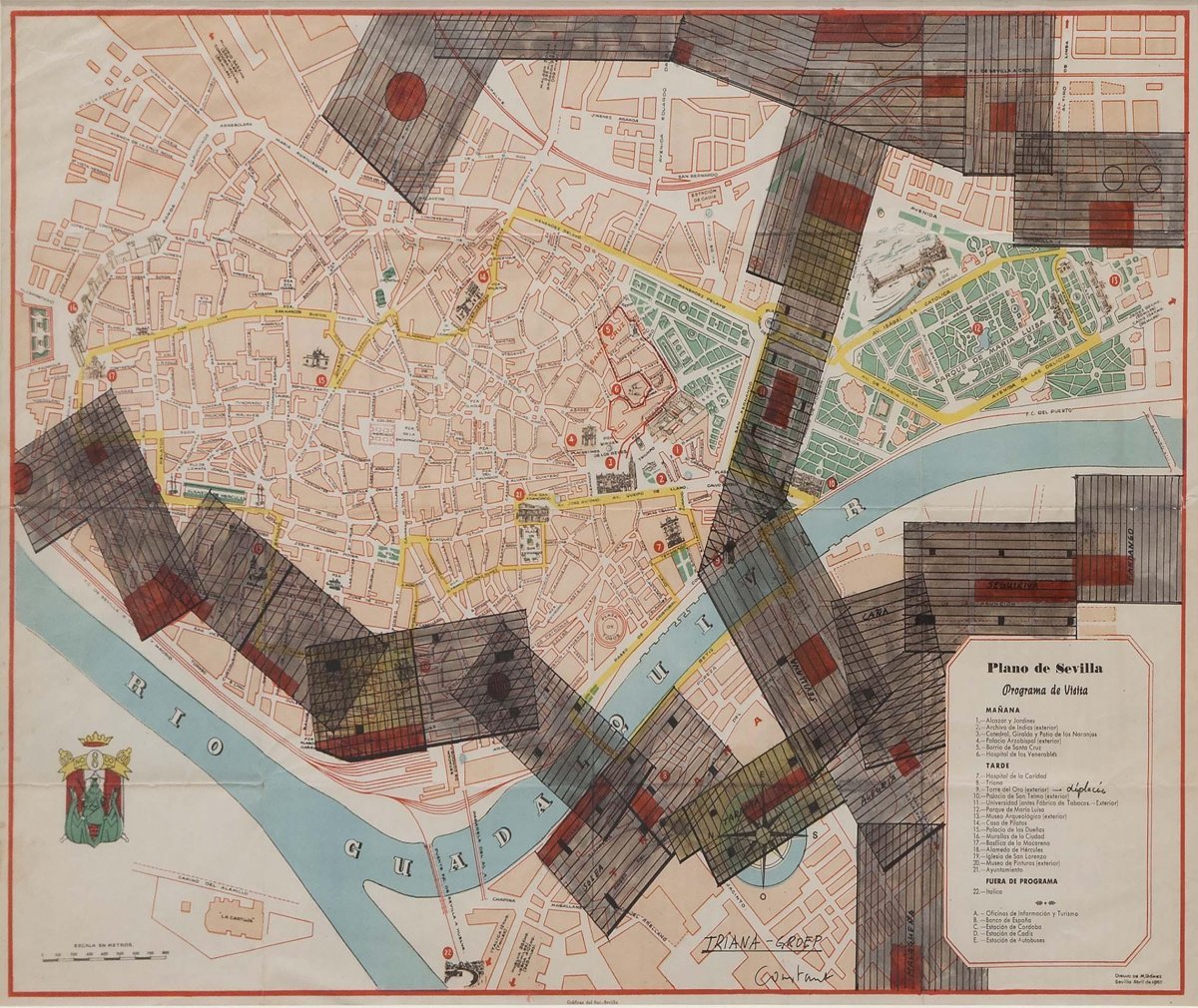La obra de Constant New Babylon/Sevilla TRIANA-GROEP [Nueva Babilonia/Sevilla GRUPO-TRIANA], 1965