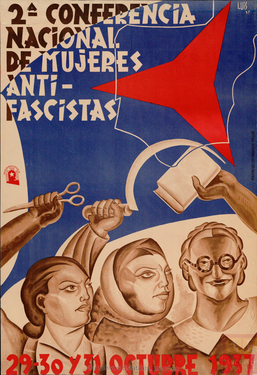 2.ª Conferencia Nacional de Mujeres Antifascistas, 29-30 y 31 octubre 1937. [¿Valencia?]: Altavoz del Frente. Taller de Artes Plásticas, 1937. España. Ministerio de Cultura y Deporte. Centro Documental de la Memoria Histórica
