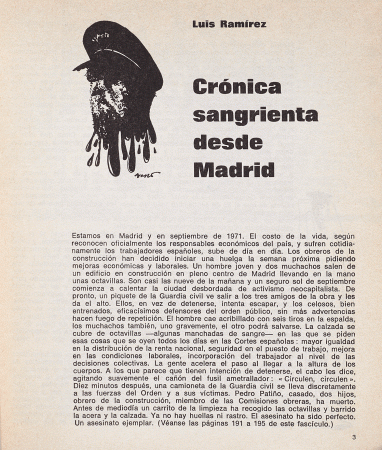 Cuadernos de Ruedo Ibérico, París: Éditions Ruedo Ibérico, 1965-1979, n.º 33-35, p. 3. Fondos del Centro de Documentación del Museo Nacional Centro de Arte Reina Sofía (REVIIA 206)