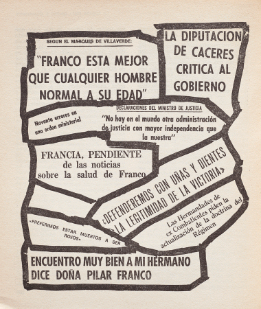 Cuadernos de Ruedo Ibérico, París: Éditions Ruedo Ibérico, 1965-1979, n.º 43-45, s/p. Fondos del Centro de Documentación del Museo Nacional Centro de Arte Reina Sofía (REVIIA 206)