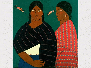 Carlos Mérida. Mujeres de Metepc. Óleo sobre lienzo, 1922. Colección Lance Aaron, San Antonio. © 2018 Artists Rights Society (ARS), New York / SOMAAP, Mexico City