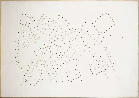 Lucio Fontana. Concetto spaziale (Concepto espacial), 1950. Acrílico sobre lienzo, 69,5 x 99,5 cm