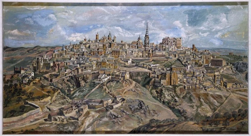 Benjamín Palencia. Toledo, 1943. Óleo sobre lienzo, 102,5 x 188 cm