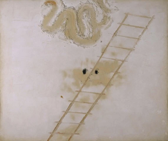 Antoni Tàpies, Superposition de matière grise (Superposición de materia gris), 1961. Óleo y cemento sobre lienzo encolado a madera, 197 x 263 cm