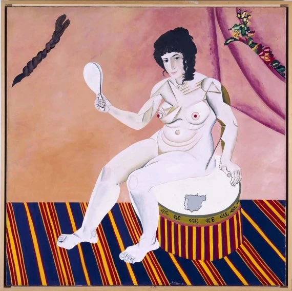 Eduardo Arroyo. España te Miró 1967. Óleo sobre lienzo, 150 x 150 cm