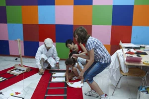 Secuenciación de dibujos como paso previo a la animación. Museo Reina Sofía, 2009.