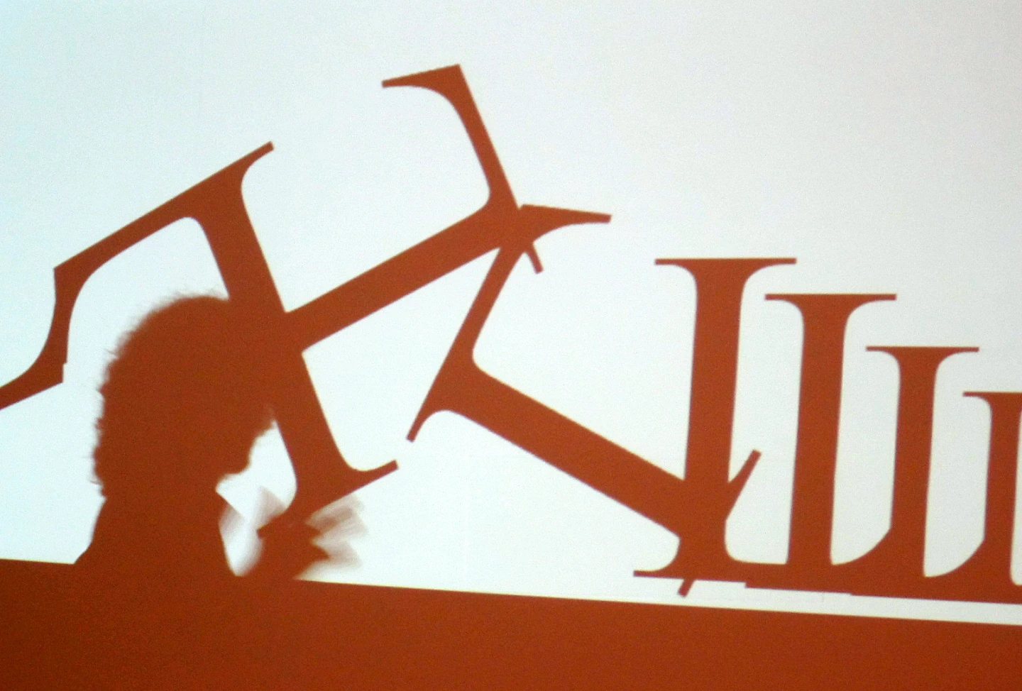 Proyección de un poema visual.