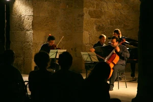 Festival de Música Internacional Isla de Rodas, Grecia. Trío Transcription Ensemble. Yorgos Kandylidis (violín), Christos Grimpas (violonchelo) y Nikolaos Zafranas (piano)