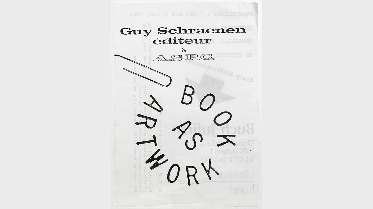 Logo y cabecera de Guy Schraenen éditeur. Diseñado por Guy Schraenen