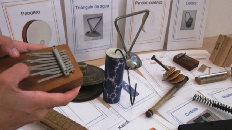 Unconventional musical instruments used in the workshop