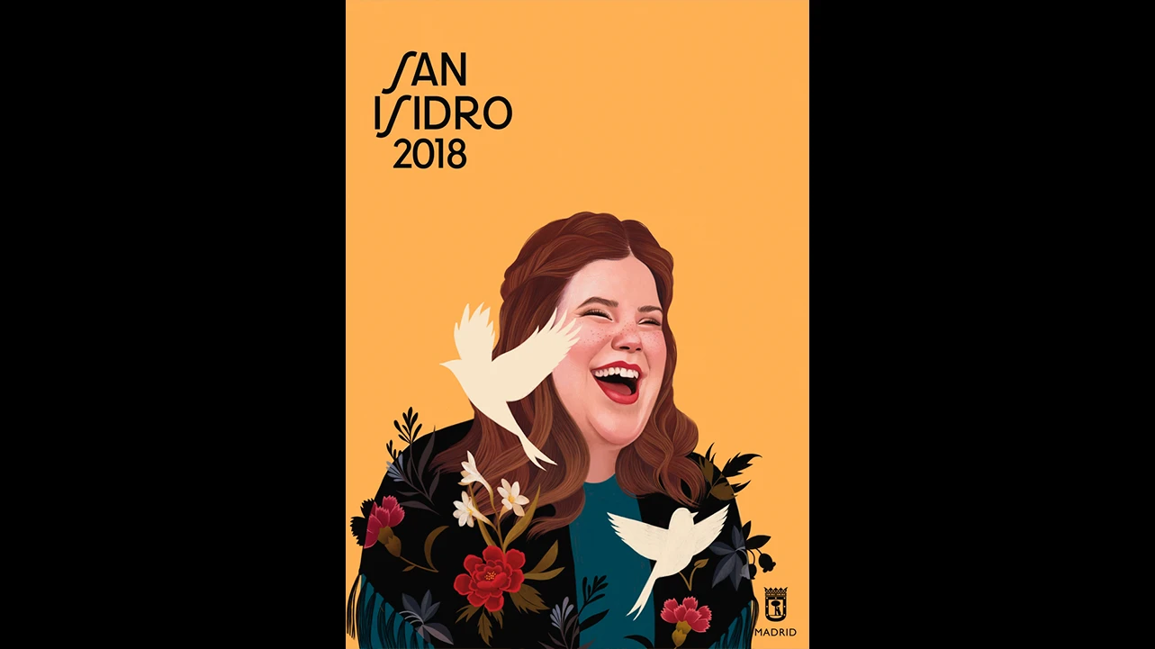 Mercedes deBellard y Silvia Fernández Palomar, cartel del Ayuntamiento de Madrid para las fiestas de San Isidro, 2018