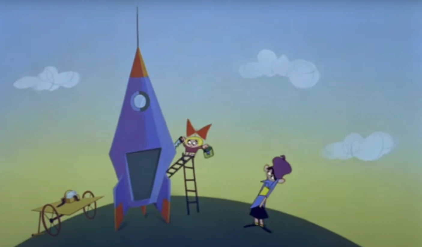 Dušan Vukotić, Krava na mjesecu [Una vaca en la Luna], película, 1959