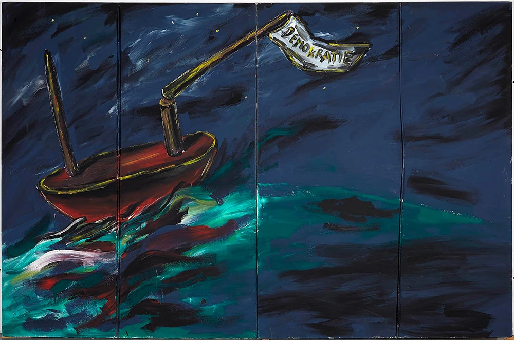 Jiri Georg Dokoupil, Ohne Titel (Demokratie) [Sin título (Democracia)], 1981. Museo Reina Sofía. Depósito temporal de colección particular