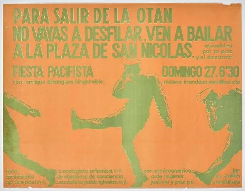 Eduardo Herrero Varea, Para salir de la OTAN no vayas a desfilar, ven a bailar a la plaza de San Nicolás (To Leave NATO Do Not March. Come and Dance in San Nicolás Square), 1984. Museo Reina Sofía
