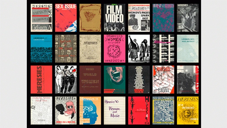 Portadas del fanzine Heresies: A Feminist Publication on Art and Politics, 1977-1993