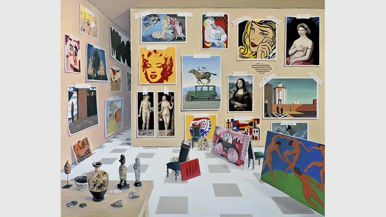 Joaquín Lalanne, La Galería, 100 x 120 cm, Óleo sobre lino, 2017