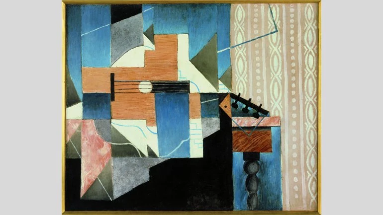 Juan Gris, La guitare sur la table [La guitarra sobre la mesa], 1913. Imagen, Cortesía de Fundación Telefónica © Fernando Maquieira