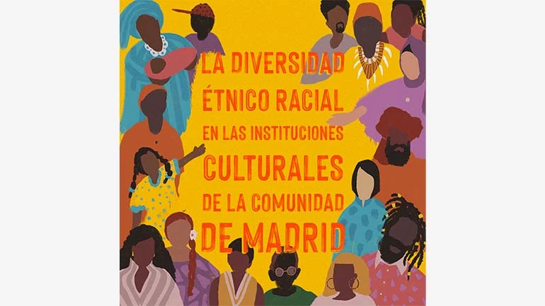 FelipaManuela, cartel para la presentación del estudio La diversidad étnico racial en las instituciones culturales de la Comunidad de Madrid, Museo Reina Sofía, 2022. Imagen: Génesis Valenzuela