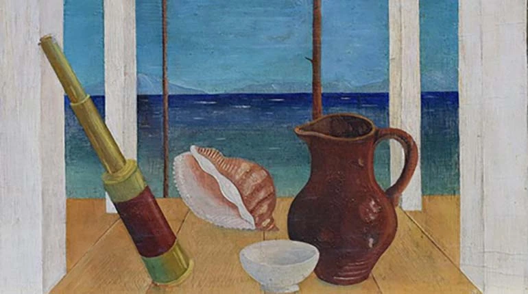 Urbano Lugris, Berbés, 1943 (detalle). Óleo sobre tabla, 28 x 45 cm. Colección Galería Montenegro