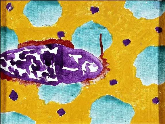 Paul Thek. Sin título (pez púrpura). Pintura, 1984