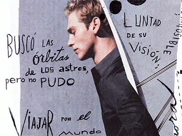 Diego Figari Llop. Sin título, cuaderno Moleskine. Collage y manuscrito a tinta, 2011. Donación de Luis Salaberria, 2013