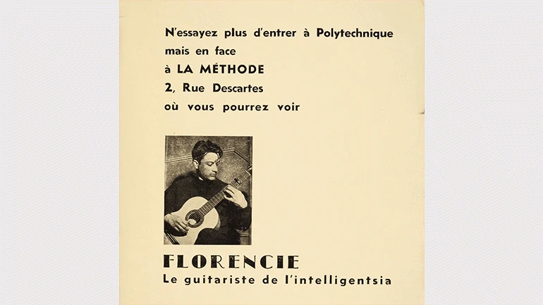 La Méthode, Florencie. Folleto de publicidad del Café La Méthode, gestionado por Michel Bernstein y Guy Debord, 1958.
