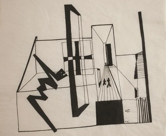 Mathias Goeritz. Dibujo ideográfico del Museo Experimental El Eco, 1952. Colección Luis Enrique Noriega