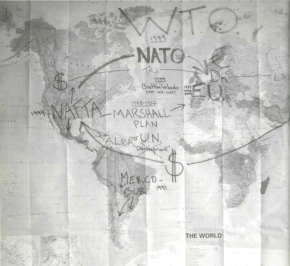 Brian Holmes. Movimientos de capital. Dibujo, 2005