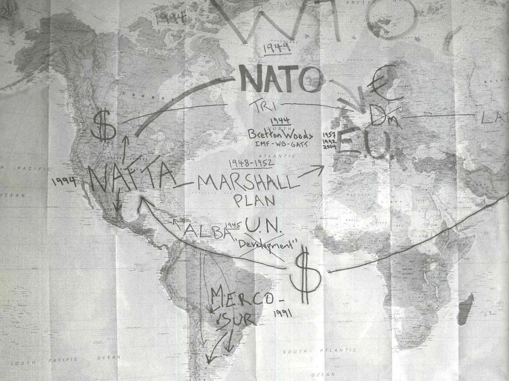 Brian Holmes. Movimientos de capital. Dibujo, 2005