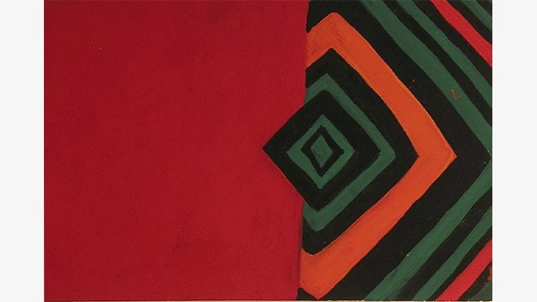 Teresa Lanceta. Guache sobre papel perteneciente al proyecto La alfombra roja, 32,5 x 23 cm, 1987-1989