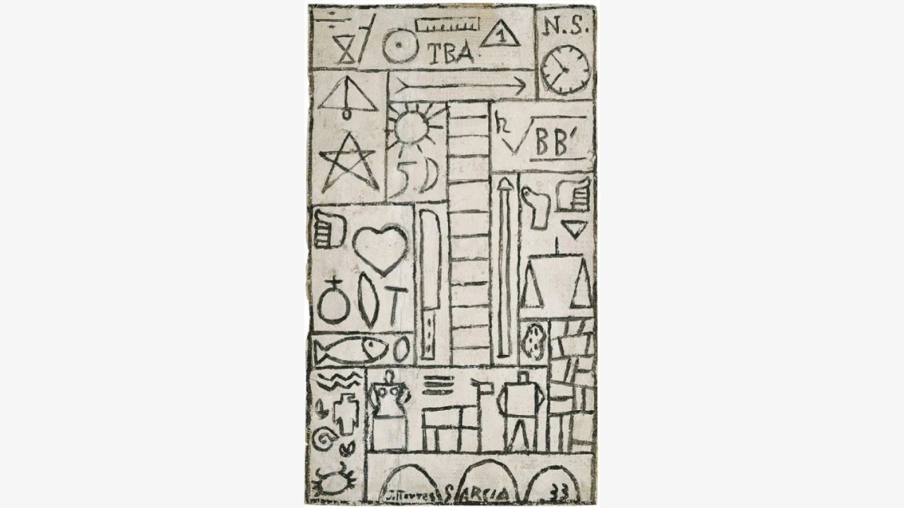 Joaquín Torres García, <em>Constructivo en blanco y negro “TBA”</em>, 1933. © Sucesión Joaquín Torres García, Montevideo, 2015