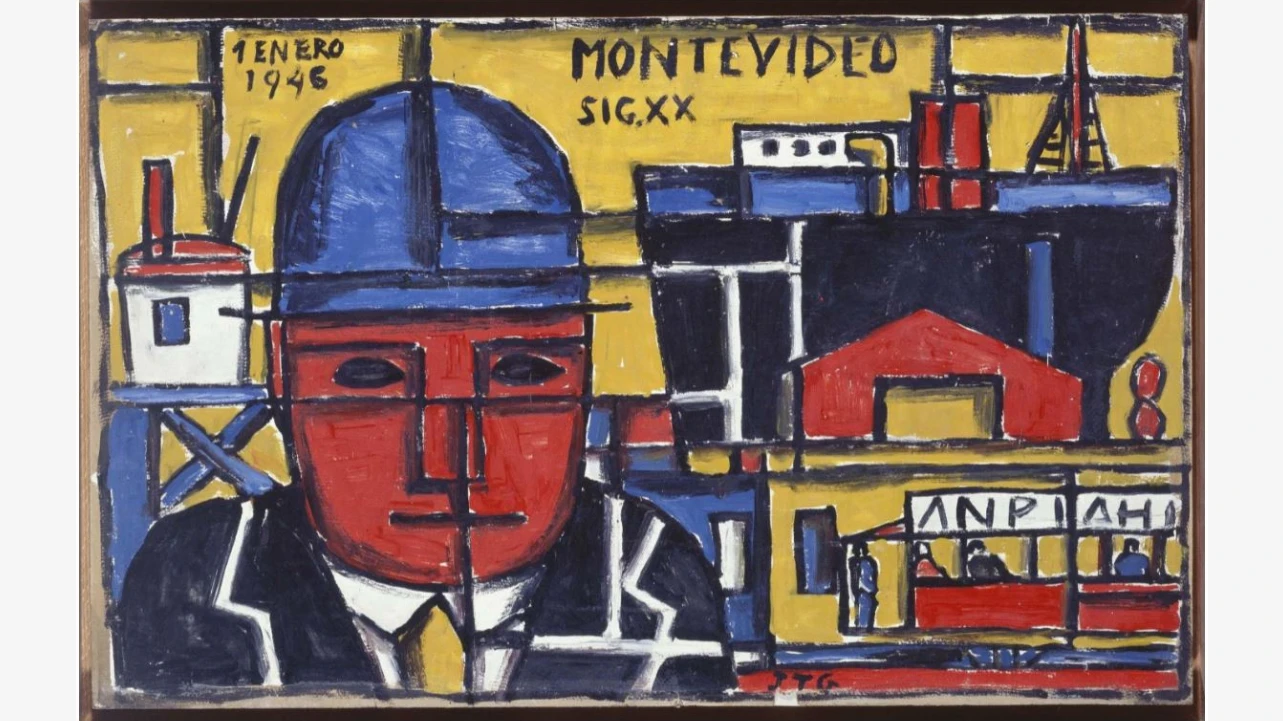 Joaquín Torres García, <em>Puerto constructivo con hombre de cara roja</em>, 1946. © Sucesión Joaquín Torres García, Montevideo, 2015