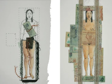 Esperanza Jorge Barbuzano, Huella 6. El desierto y los uniformes, en Decálogo de Huellas, Editorial Tirant Lo Blanch, 2021. Ilustración y collage