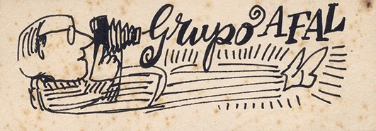 Dibujo del logotipo del grupo Afal de Juan Ballesta, 1958. Archivo AFAL. Biblioteca y Centro de Documentación del Museo Reina Sofía