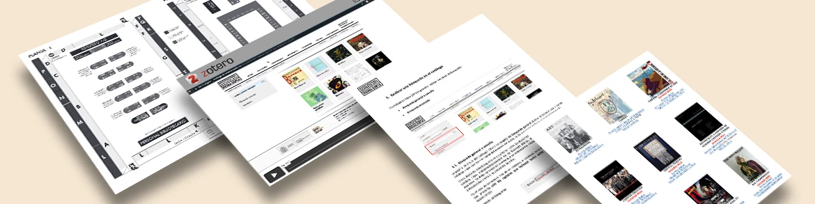Algunas de las páginas de Mirar de cerca, el programa de formación de usuarios de la Bilbioteca del Museo Reina Sofía