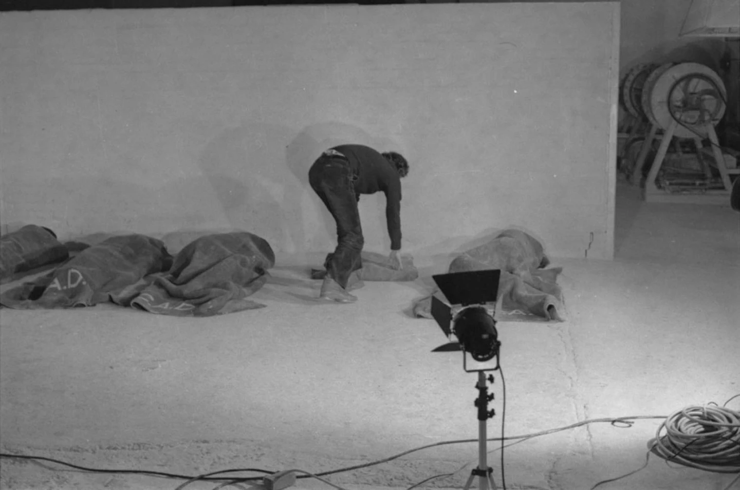 Eugenio Téllez durante la performance El fulgor de la huelga, 1981. Archivos en uso