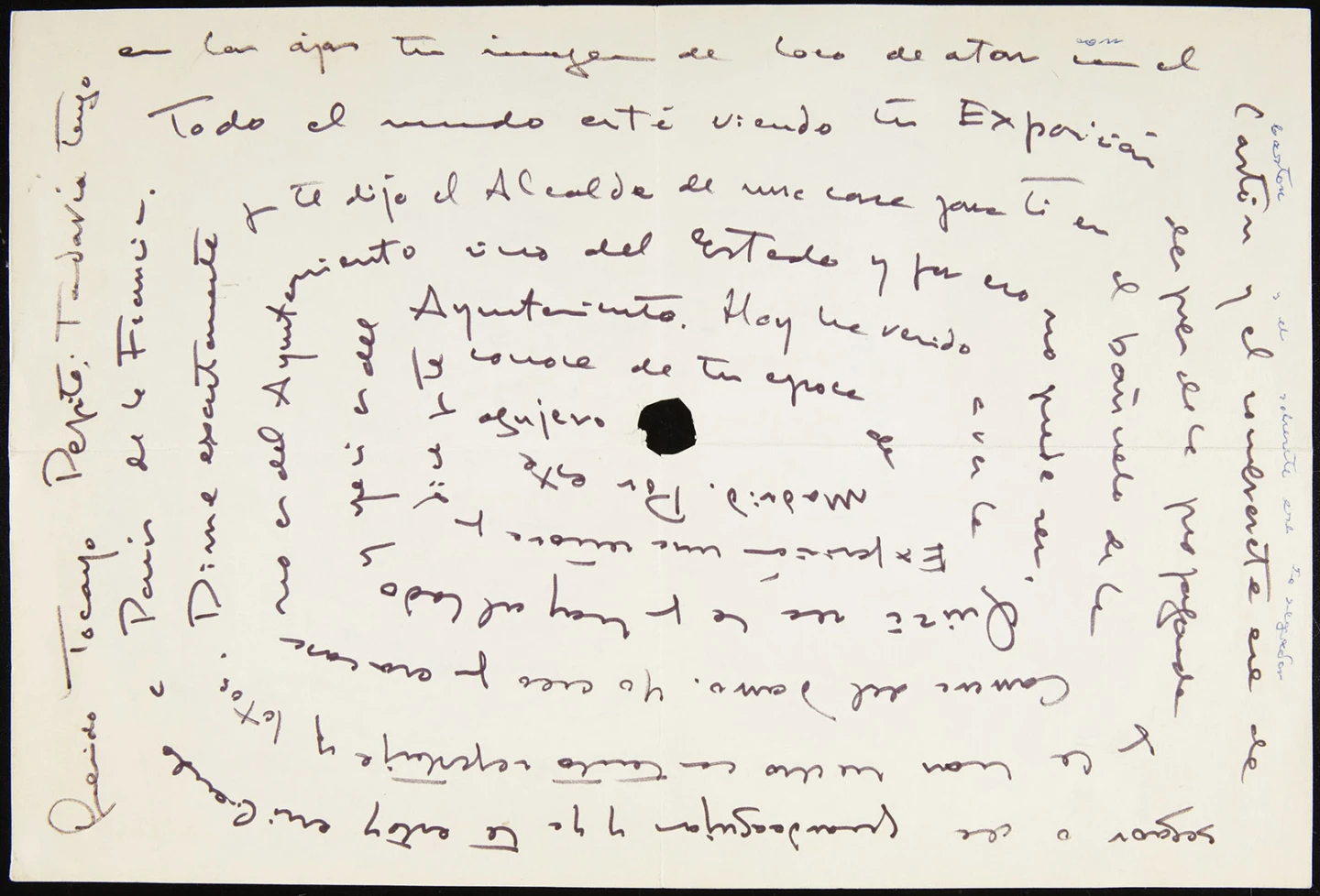 Carta autógrafa de Manuel Orozco a Manuel Ángeles Ortiz. Archivo Manuel Ángeles Ortiz. Biblioteca y Centro de Documentación del Museo Reina Sofía