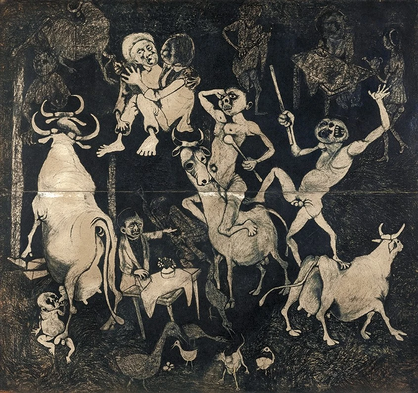 Dumile Feni, Guernica africano, 1967. ©Estate Dumile Feni and Dumile Feni Family Trust