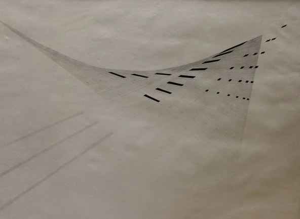 Mohamedi, Nasreen. Sin título (Untitled), Ca. 1975. Tinta y grafito sobre papel, 48,3 x 61 cm. Colección Jayshree & Sanjay Lalbhai, Ahmedabad (propiedad de Aura Securities Private limited)
