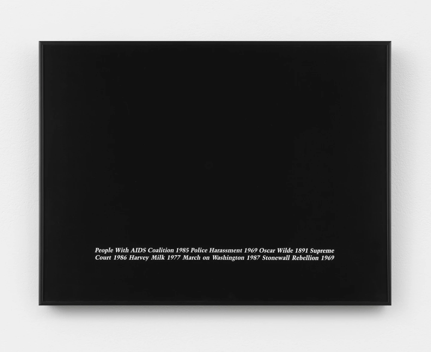 Felix Gonzalez-Torres. "Untitled", 1989. Serigrafía enmarcada sobre papel. 16 1/2 x 21 3/4 pulgadas. Edición de 250 ejemplares, 10 copias de autor (PA).  Publicado por Public Art Fund, Nueva York. © Estate Felix Gonzalez-Torres, cortesía de la Felix Gonzalez-Torres Foundation