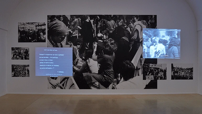 Vista de la exposición Musas insumisas. Delphine Seyrig y los colectivos de vídeo feminista en Francia en los 70 y 80