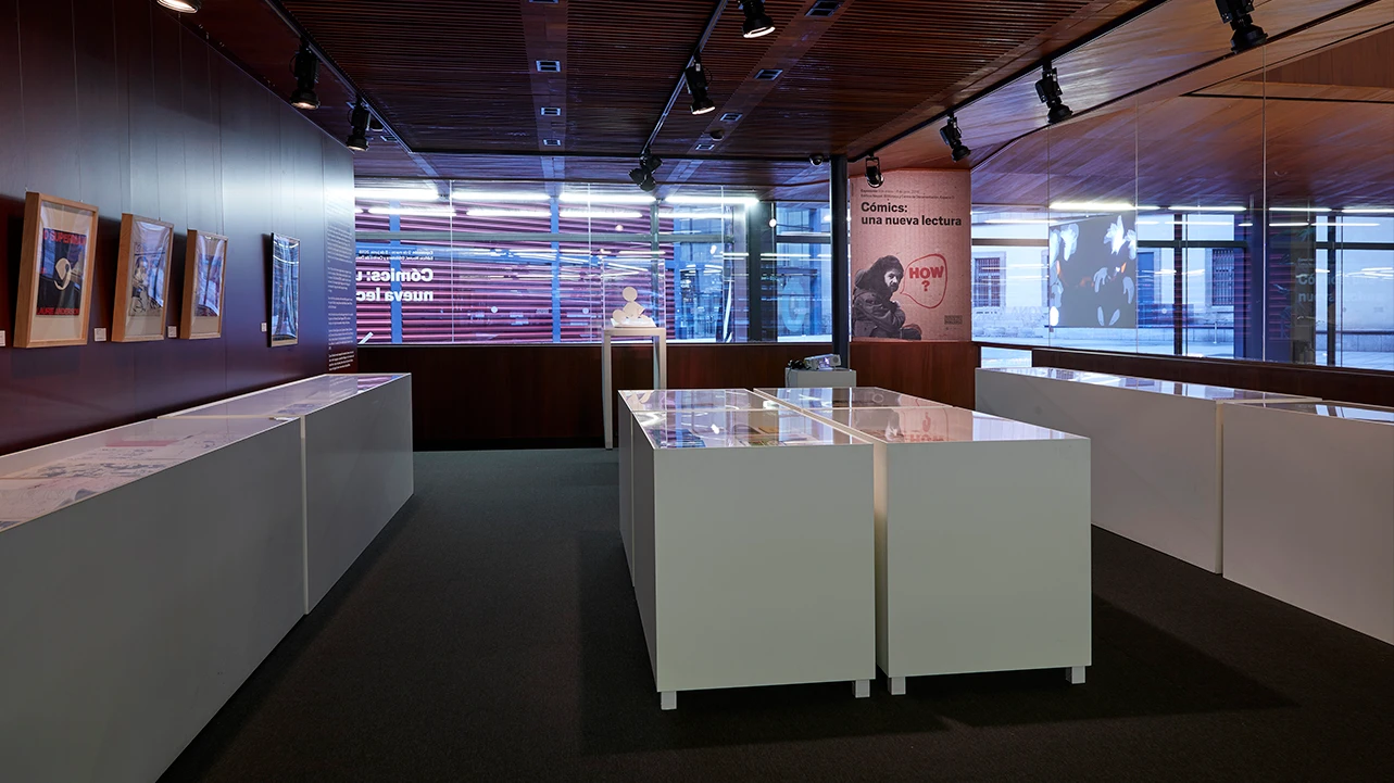 Vista de la exposición Cómics: una nueva lectura. Museo Nacional Centro de Arte Reina Sofía, 2018