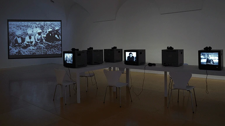 Vista de la exposición Musas insumisas. Delphine Seyrig y los colectivos de vídeo feminista en Francia en los 70 y 80